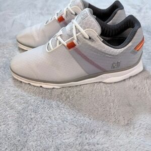 FootJoy FJ Pro SL Men Spikeless Golf Shoes White Gray Orange Size 8M
